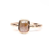 Natural Red Peach Cushion Shaped Rose Cut Rough Diamond Ring in Reclaimed Rose Gold - Alternative Engagement Ring - Unique Engagement Ring