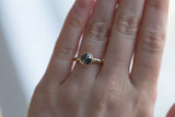 rough rosecut black gray diamond freeform hand carved recycled gold engagement diamond ring