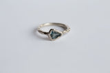 Tanzanite Arrowhead Ring - December Birthstone Shield Blue Tanzanite Ring in a Reclaimed White Gold setting - rustic ring by Anueva Jewelry