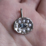 victorian spinel seed pearlys recycled gold mermaid handmade jewelry blue spinel pendant necklace