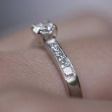 Reclaimed Vintage Diamond Milgrain Engagement Ring - Channel Set Princess Diamond Band - Fine Bridal by Anueva Jewelry