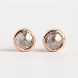 salt and pepper rosecut diamond rose recycled galaxy diamond halo gray stud earrings