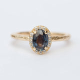 oval sapphire diamond halo color change sapphire carved engagement ring with peacock mermaid sapphire
