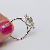 antique style transitional cut grey halo custer antique diamond right hand ring