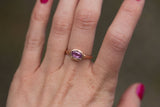 Pink Sapphire Rose Gold Ring - Hand carved rose gold ring in recycled gold - pink sapphire - Unique Engagement Ring by Anueva Jewelry