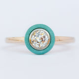 Anueva Jewelry Turquoise Halo ring Crown Jubilee Diamond