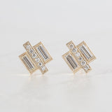 art deco vintage sustainable repurposed recycled pave modern eco friendly diamond baguette earrings jewelry