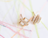 art deco vintage sustainable repurposed recycled pave modern eco friendly diamond baguette earrings jewelry