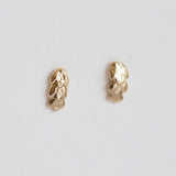 Mini Gold Leaf Stud Earrings - Real Leaf Castings in Solid Gold - Second Ear Piercing - Minimalist Jewelry - Grecian - Organic by Anueva
