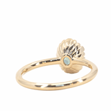 1.57ct Oval Parti Sapphire Scallop Cup Solitaire in 14k Yellow Gold