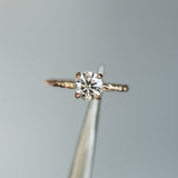 1.02ct Clear Champagne Round Diamond in 18k Rose Gold Evergreen Solitaire