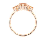 1.45ct Oval Sunstone Three Stone Antique Low Profile Ring in 14k Rose Gold