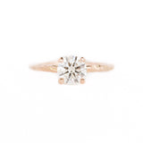 1.02ct Clear Champagne Round Diamond in 18k Rose Gold Evergreen Solitaire