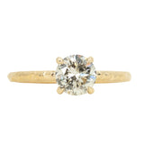 1.10ct Round Salt And Pepper Diamond Evergreen Solitaire in 14k Yellow Gold