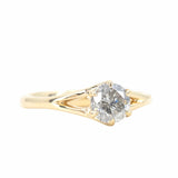 0.81ct Salt and Pepper Diamond Six Prong Split Shank Ring In 18k Yellow Gold