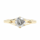 0.81ct Salt and Pepper Diamond Six Prong Split Shank Ring In 18k Yellow Gold