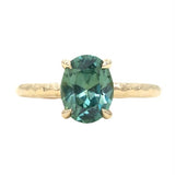 2.23ct Oval Seafoam Montana Sapphire Evergreen Solitaire in 14k Yellow Gold