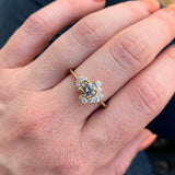 0.65ct Round Salt And Pepper Diamond Asymmetrical Cluster Ring In 14k Yellow Gold