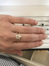 2.03ct light champagne diamond six prong ring in 18k yellow