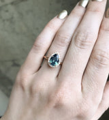 1.96ct Pear Sapphire Halo Ring in 14k Rose Gold