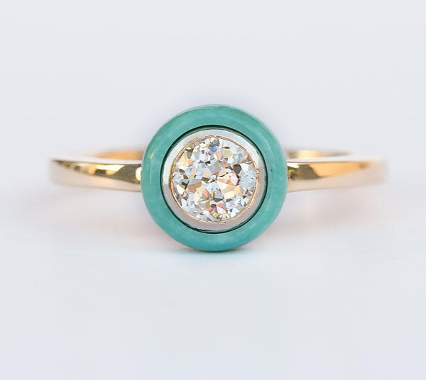 Anueva Jewelry Turquoise Halo Ring Engagement Ring Feature