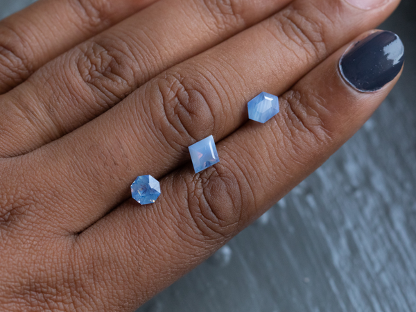 New "Opalesque" Blue Sapphires