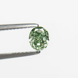 0.46ct 4.71x3.96x2.93mm GIA VS2 Fancy Vivid Green Oval Brilliant 24135-01