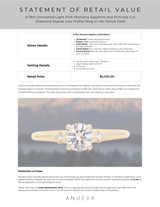 0.78ct Untreated Light Pink Montana Sapphire and Princess Cut Diamond Rapids Low Profile Ring in 14k Yellow Gold