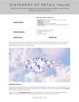 0.83ct White Ceylon Sapphire and Diamond Starry Night Low Profile Solitaire in 14k White Gold