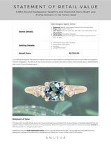 0.88ct Round Madagascar Sapphire and Diamond Starry Night Low Profile Solitaire in 14k Yellow Gold