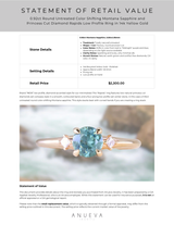 0.92ct Round Untreated Color Shifting Montana Sapphire and Princess Cut Diamond Rapids Low Profile Ring in 14k Yellow Gold