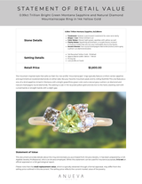 1.85ct Round Montana Sapphire Marquise Diamond Cluster Ring in 14k Yellow Gold
