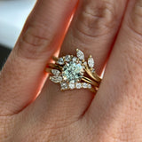 1.05ct Round Precision Cut Light Blue Montana Sapphire Lotus Solitaire in 14k Yellow Gold