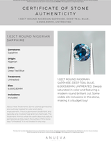 40% OFF 1.07CT ROUND NIGERIAN SAPPHIRE, TEAL BLUE GREEN, 6.07X5.98X3.90MM, UNTREATED
