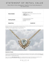 1.02ct White Trillion Madagascar Sapphire Vine Frame Necklace in 14k Yellow Gold
