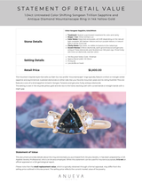 1.04ct Untreated Color Shifting Songean Trillion Sapphire and Antique Diamond Mountainscape Ring in 14k Yellow Gold