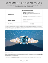 CUSTOMER HOLD - 1.06ct Round Blue Montana Sapphire and Diamond Starry Night Low Profile Solitaire in 14k Yellow Gold