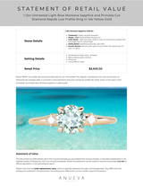 1.12ct Untreated Light Blue Montana Sapphire and Princess Cut Diamond Rapids Low Profile Ring in 14k Yellow Gold