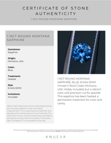 1.15CT ROUND MONTANA SAPPHIRE, BLUE, 6.14X4.12MM