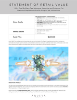 1.20ct Oval Brilliant Teal Montana Sapphire and Princess Cut Diamond Rapids Low Profile Ring in 14k Yellow Gold