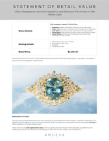 1.22ct Madagascar Geo Oval Sapphire and Diamond Floral Halo in 18k Yellow Gold