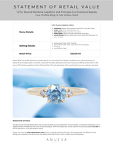 1.27ct Round Montana Sapphire and Princess Cut Diamond Rapids Low Profile Ring in 14k Yellow Gold