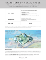 1.28ct Round Parti Teal Green Untreated Montana Sapphire and Trillion Parti Sapphire Low Profile Ring in 14k Green Gold