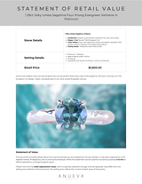 1.39ct Silky Umba Sapphire Four Prong Evergreen Solitaire in Platinum