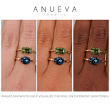 1.42ct Oval Blue Montana Sapphire Low Profile 4 Prong East-West Solitaire in 14k Yellow Gold