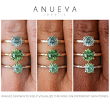 1.44ct Round Precision Cut Montana Sapphire Flat Band 4 Prong Solitaire Evergreen Ring in 14k Yellow Gold