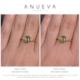 1.31ct Untreated Oval Lemon-Lime Australian Sapphire and Princess Cut Diamond Rapids Low Profile Ring in 14k Yellow Gold