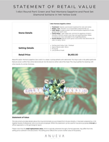 1.46ct Round Parti Green and Teal Montana Sapphire and Pavé Set Diamond Solitaire in 14K Yellow Gold