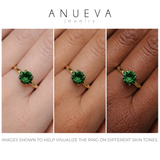 1.72ct Round Deep Green Sapphire Four Prong Evergreen Solitaire in 14k Yellow Gold