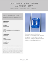 1.75CT EMERALD CUT MADAGASCAR SAPPHIRE, SILKY OPALESCENT PERIWINKLE BLUE, 7.74X6X3.91MM